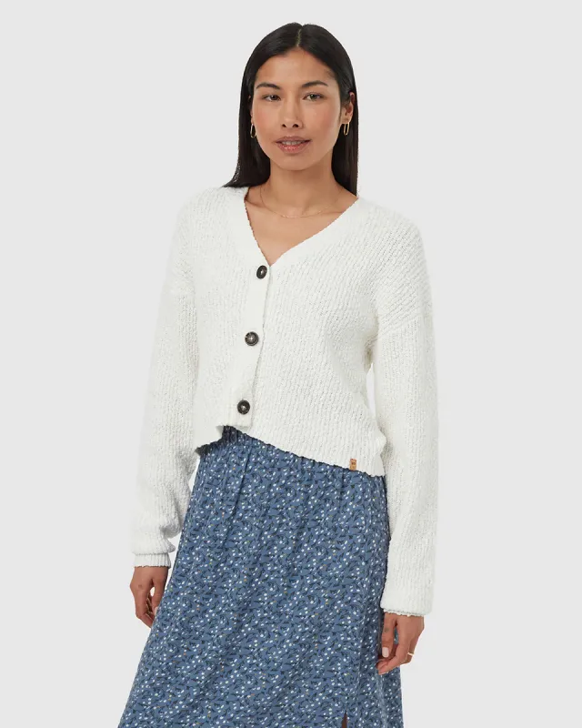 Ten Tree W Poplar Cardigan Vintage White