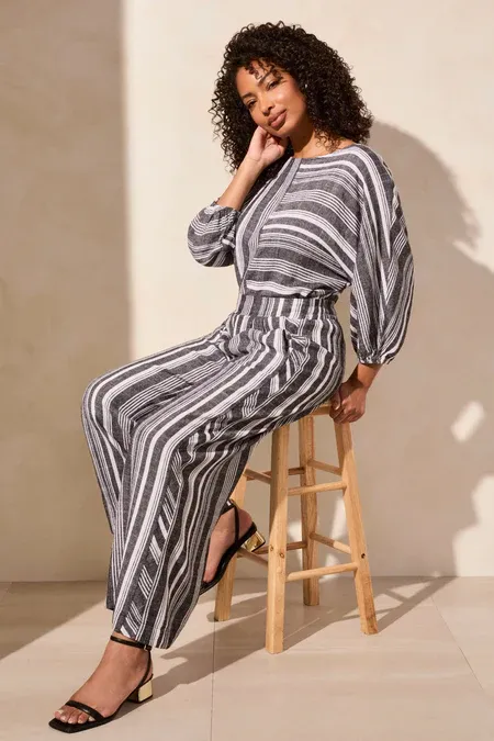 Tribal Pull On Flowy Wide Pant