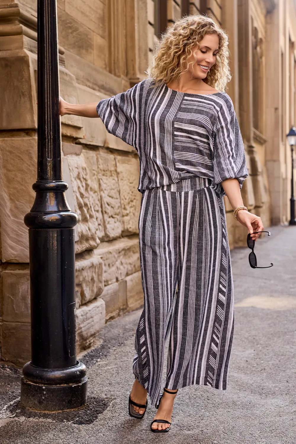 Tribal Dolman Sleeve Boatneck Blouse
