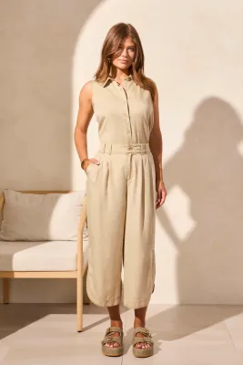 Tribal Flowy Pleated Dustysand Tulip Pant
