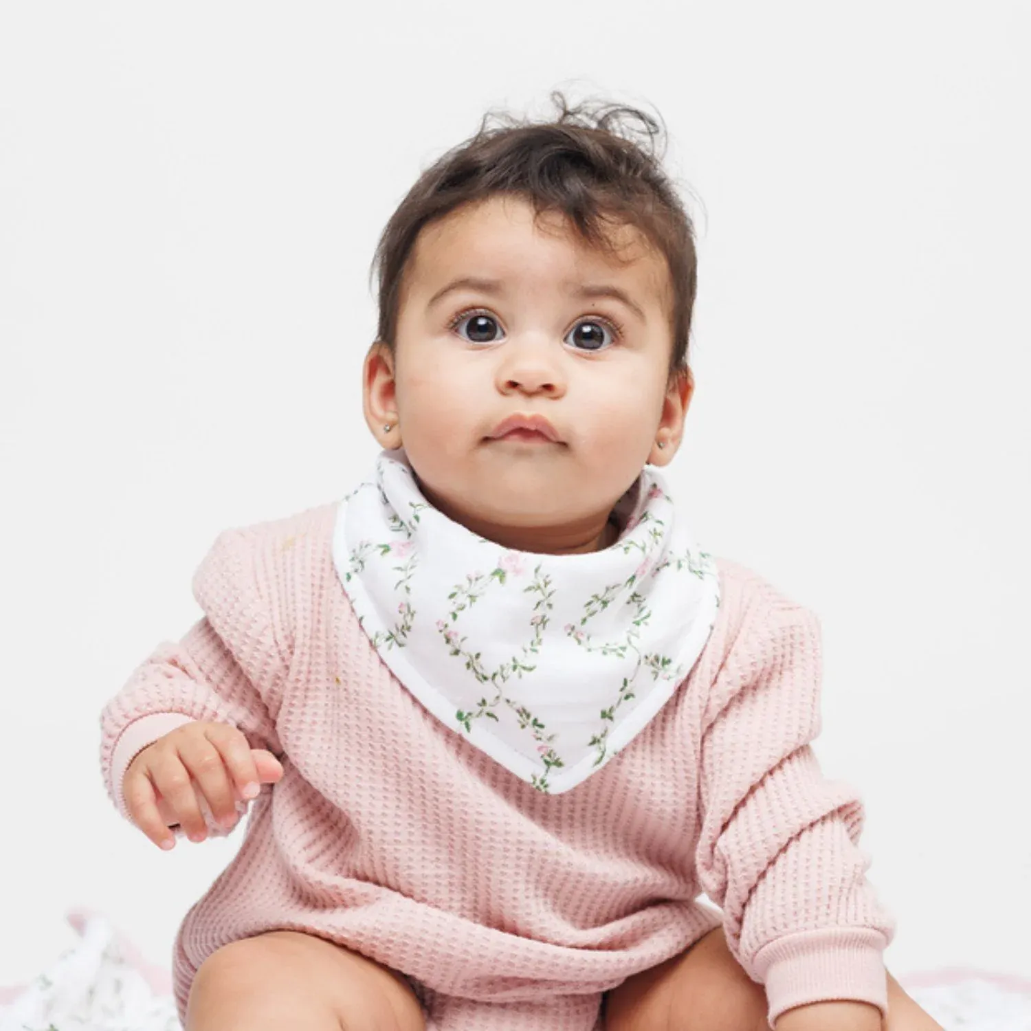 Lulujo 2Pack Bandana Bibs Bows &amp; Rose Trellis