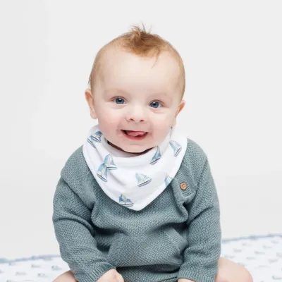 Lulujo 2Pack Bandana Bibs Vintage Teddy &amp; Sailboats