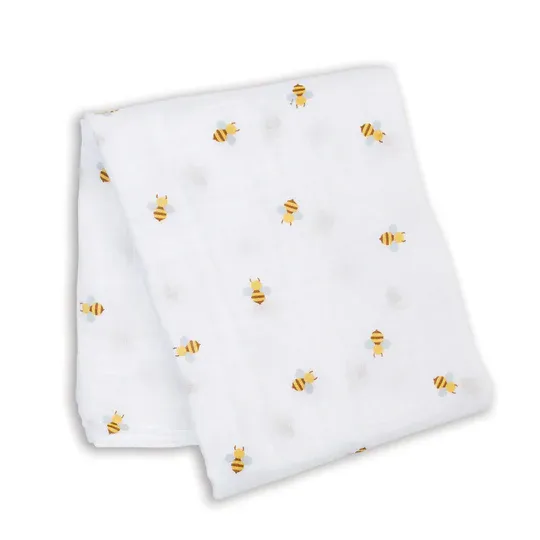 Lulujo Classic Muslin Swaddle Blanket XL Bumbling Bee