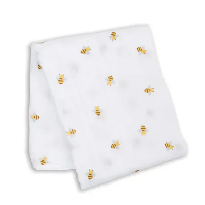 Lulujo Classic Muslin Swaddle Blanket XL Bumbling Bee