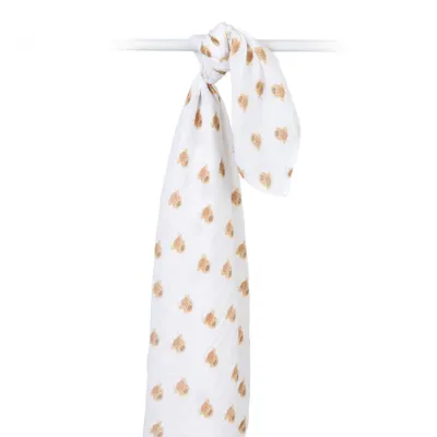 Lulujo Muslin Swaddle Blanket Highland Cow