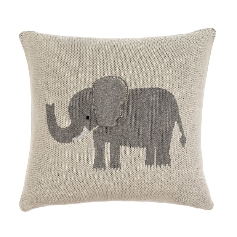 Indaba Elephant Knit Pillow 18x18
