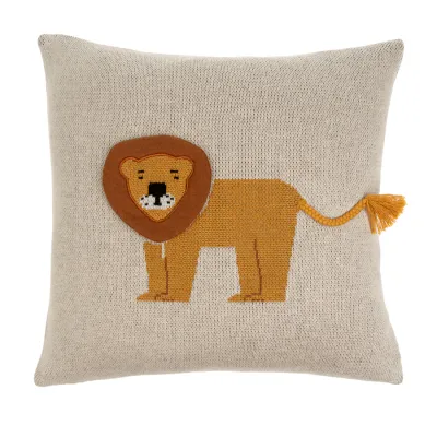 Indaba Lion Knit Pillow 18x18