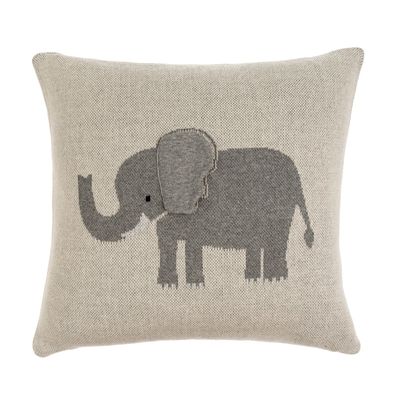 Indaba Elephant Knit Pillow 18x18