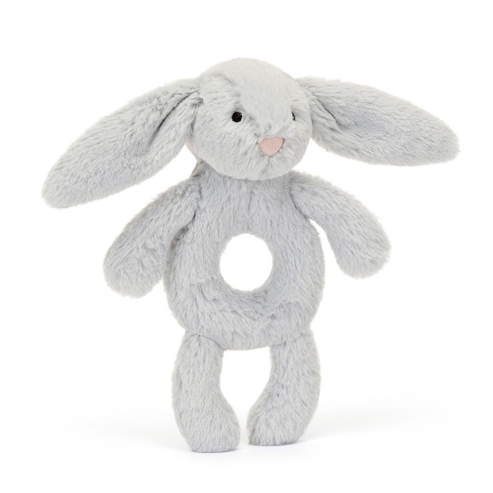 Jellycat Bashful Silver(Grey) Bunny Ring Rattle