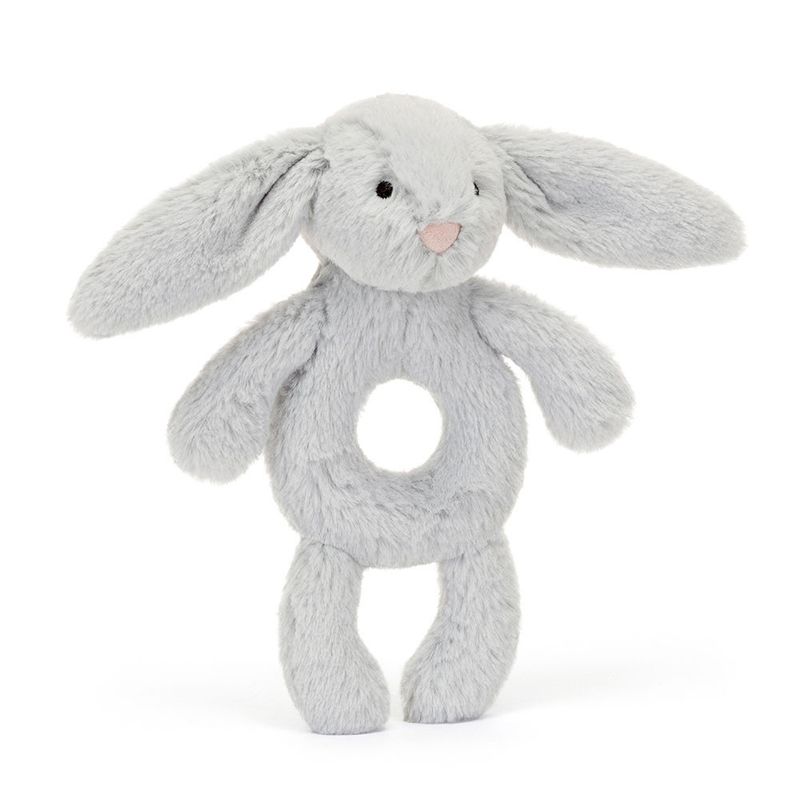 Jellycat Bashful Silver(Grey) Bunny Ring Rattle