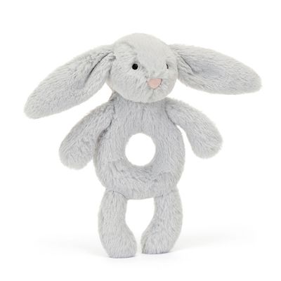 Jellycat Bashful Silver(Grey) Bunny Ring Rattle