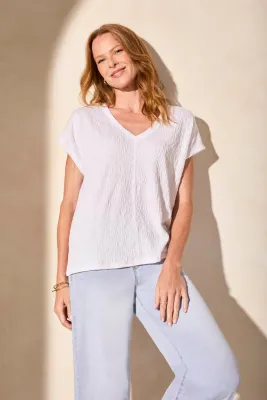 Tribal Cap Sleeve VNeck Top