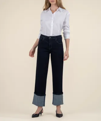 Kut From The Kloth Charlotte HR Wide Leg Roll Up 