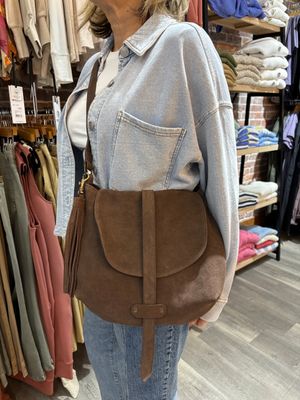 Brave Darya Bag Castoro Suede Gold