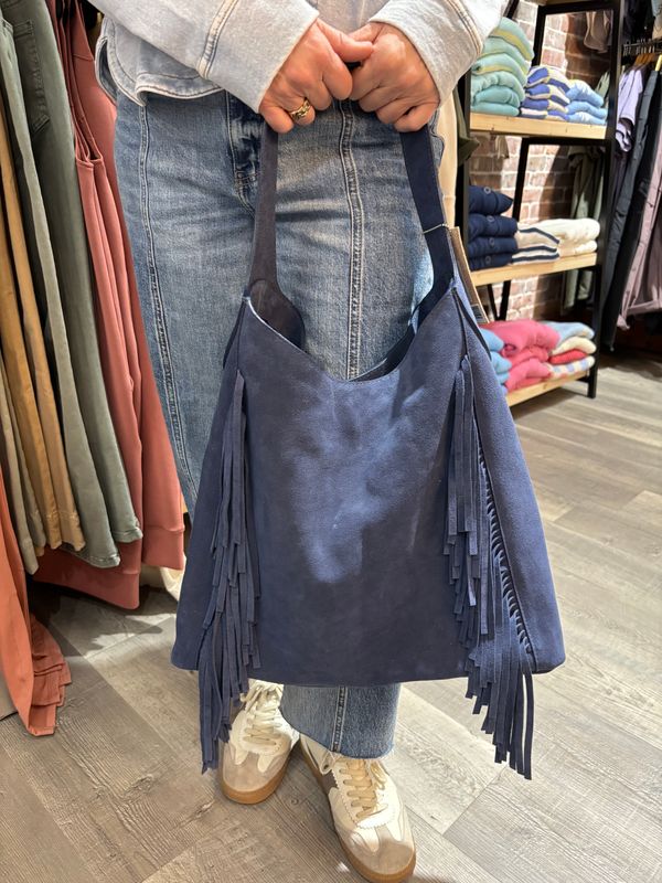 Brave Avah Bag Blue Baltico Suede Silver