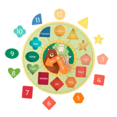 Orange Tree Toys Woodland Animal Shape Sorting Clock