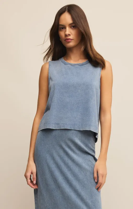 Z Supply Sloane Jersey Knit Denim Medium Indigo
