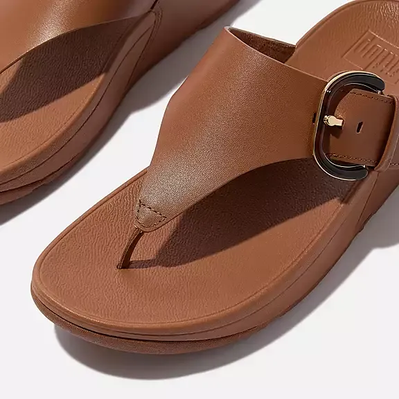 FitFlop Lulu Resin Buckle Leather Toe Post Sandal