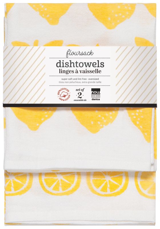 Danica Floursack Print Lemon Dishtowel Set/2