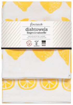 Danica Floursack Print Lemon Dishtowel Set/2