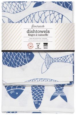 Danica Floursack Print Royal Dishtowel Set/2