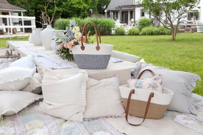 Bacon Basketware Jute and White Market Bag