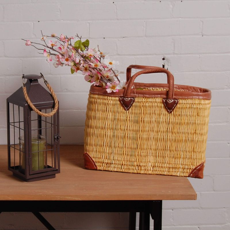 Bacon Basketware Rectangular Straw Market Bag