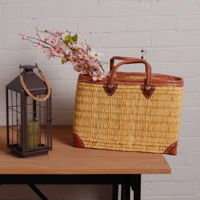 Bacon Basketware Rectangular Straw Market Bag