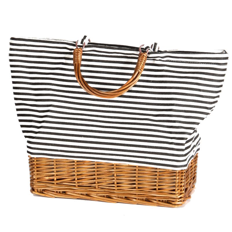 Bacon Basketware Willow and Striped Cooler Bag