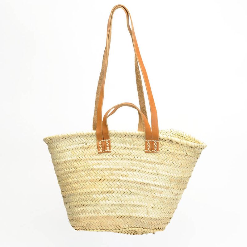 Bacon Basketware Market Bag with Handles and Shoulder Straps
