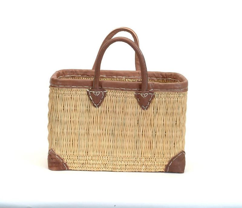 Bacon Basketware Rectangular Straw Market Bag