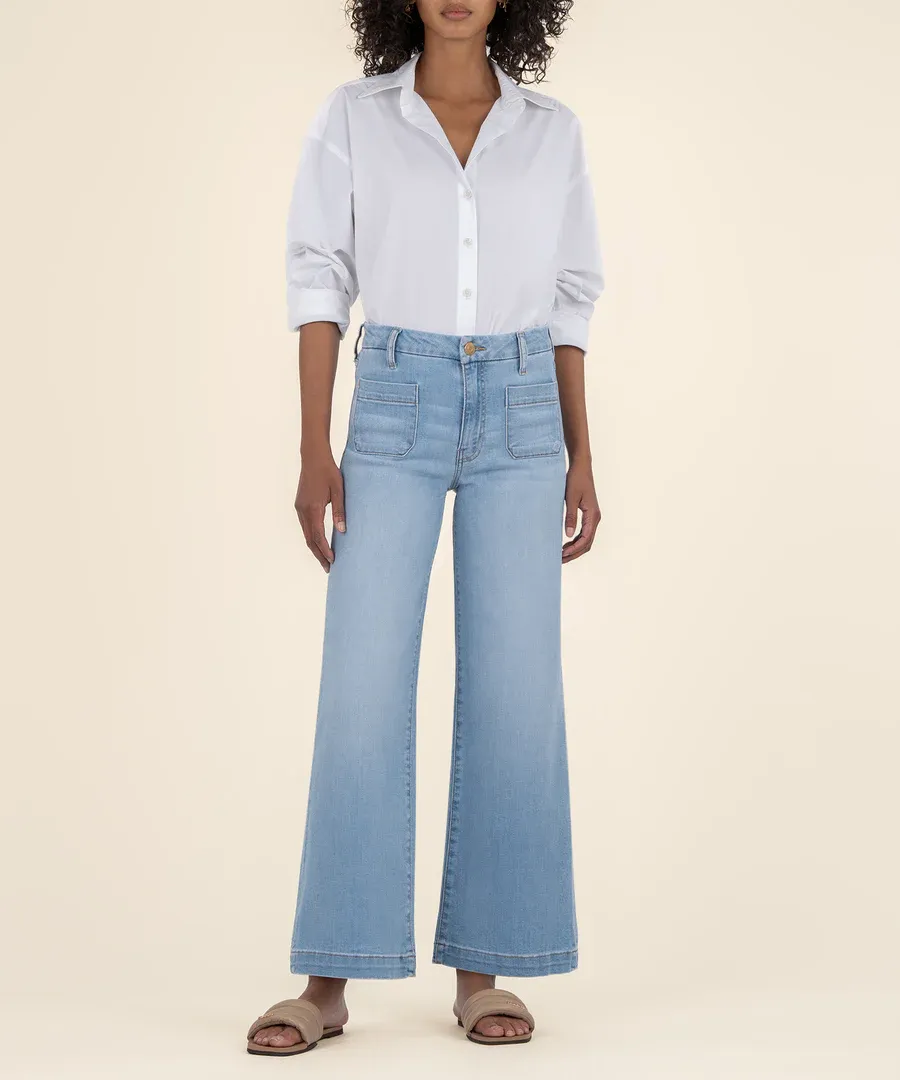 Kut From The Kloth Meg HR Wide Leg Patch Fortitude