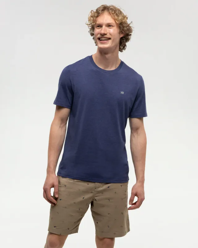 Ten Tree M Embroidered Ten T-Shirt Indigo Tide