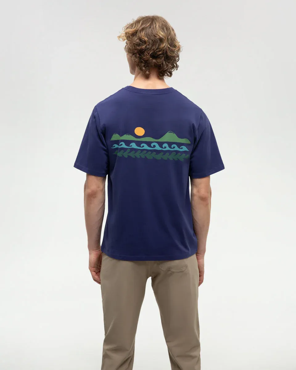 Ten Tree M Seaforestation Relaxed T-Shirt Indigo Tide