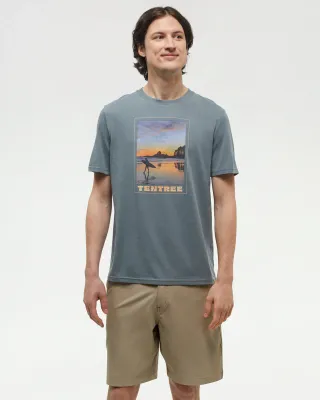 Ten Tree M Surf Memento T-Shirt Anchor Grey/Beach