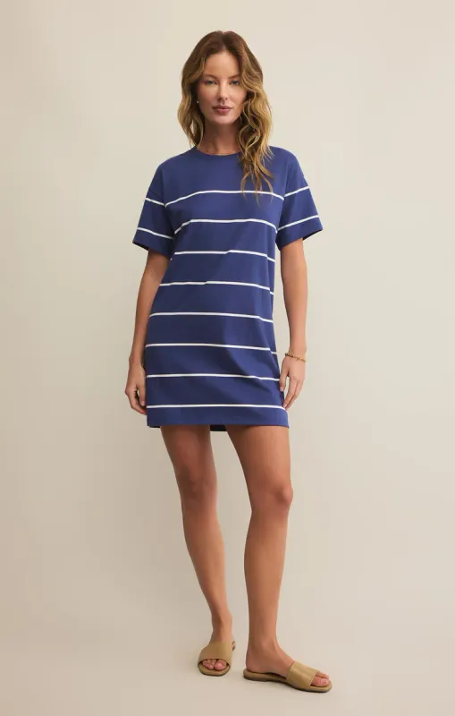 Z Supply Sway Stripe Mini Dress Yacht Blue