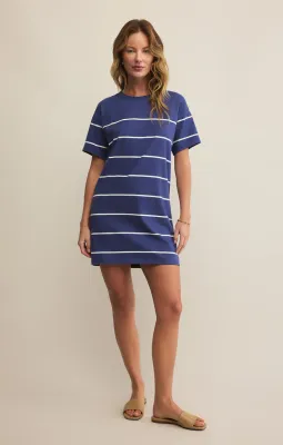 Z Supply Sway Stripe Mini Dress Yacht Blue