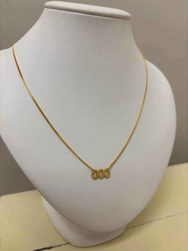 House of Moda 000 Angel Number Necklace Gold