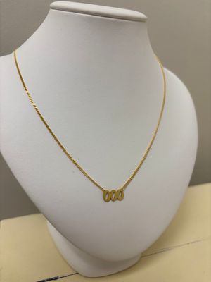 House of Moda 000 Angel Number Necklace Gold