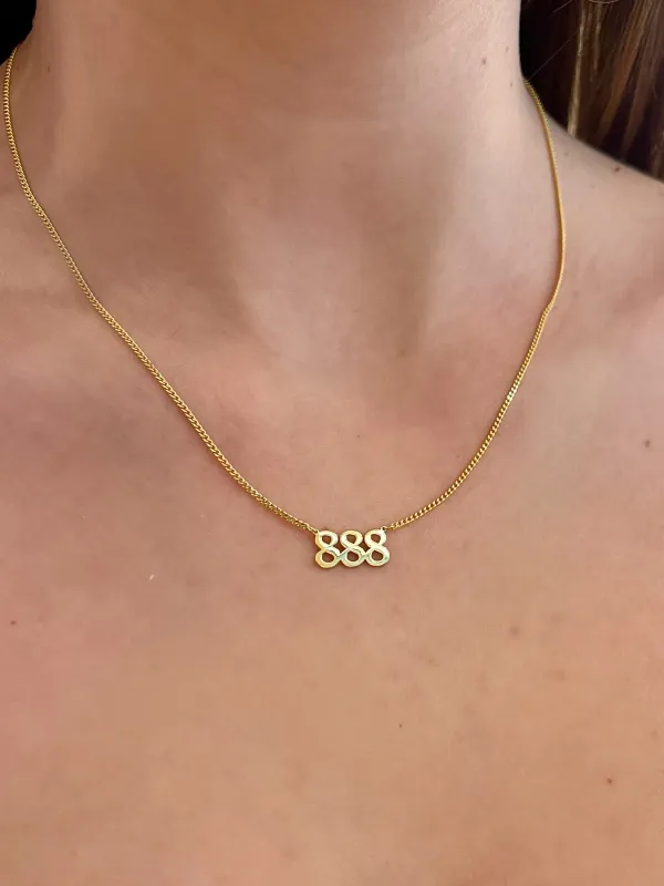 House of Moda 888 Angel Number Necklace Gold
