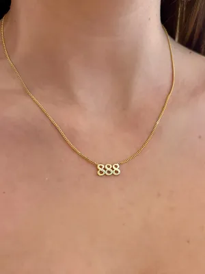 House of Moda 888 Angel Number Necklace Gold