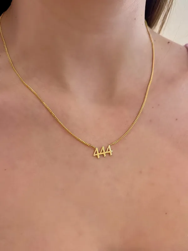 House of Moda 444 Angel Number Necklace Gold