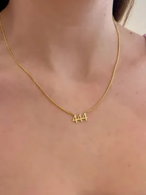 House of Moda 444 Angel Number Necklace Gold