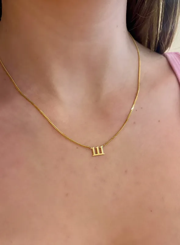 House of Moda 111 Angel Number Necklace Gold