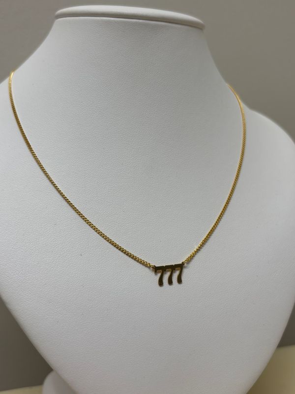 House of Moda 777 Angel Number Necklace Gold