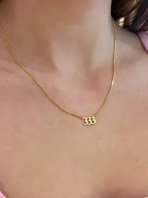 House of Moda 333 Angel Number Necklace Gold