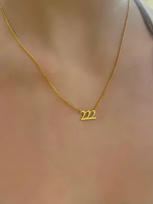 House of Moda 222 Angel Number Necklace Gold