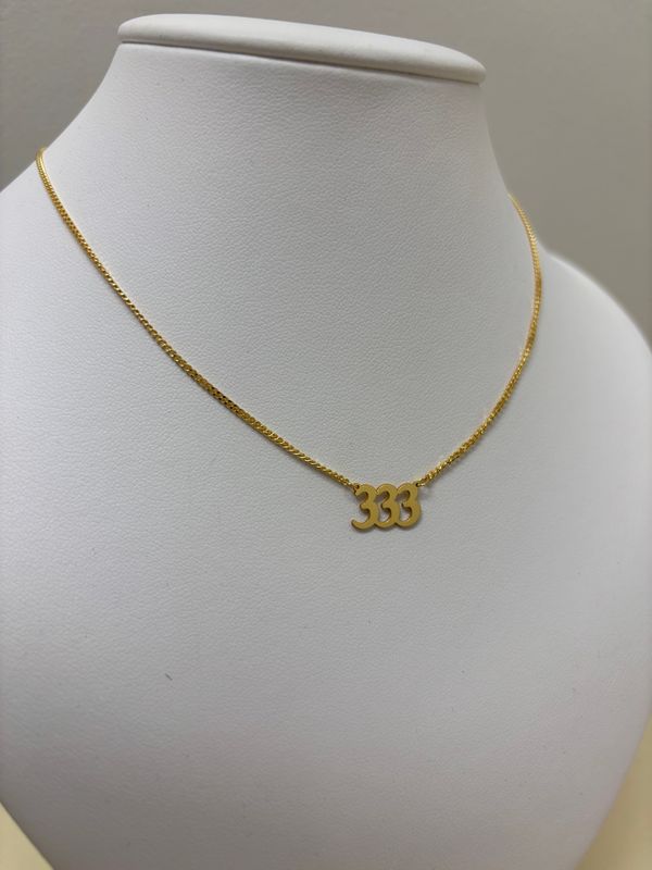 House of Moda 333 Angel Number Necklace Gold