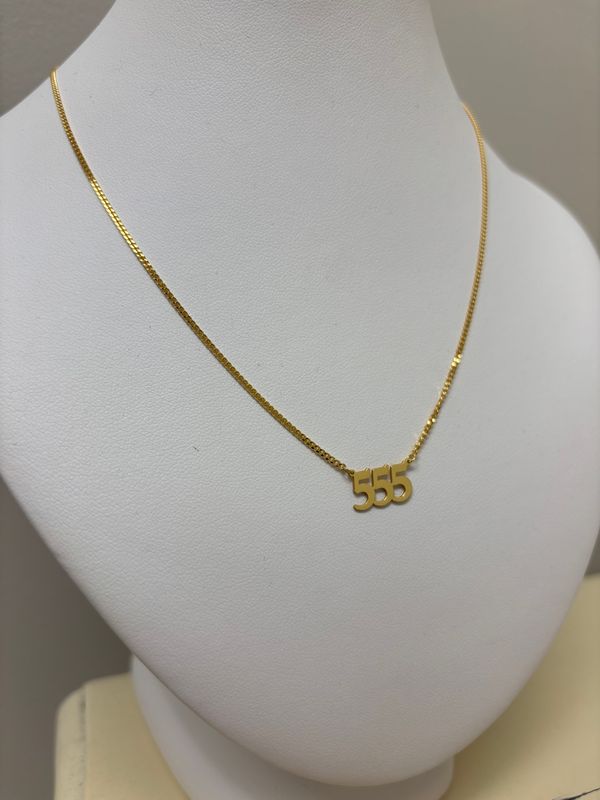 House of Moda 555 Angel Number Necklace Gold