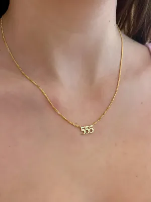 House of Moda 555 Angel Number Necklace Gold